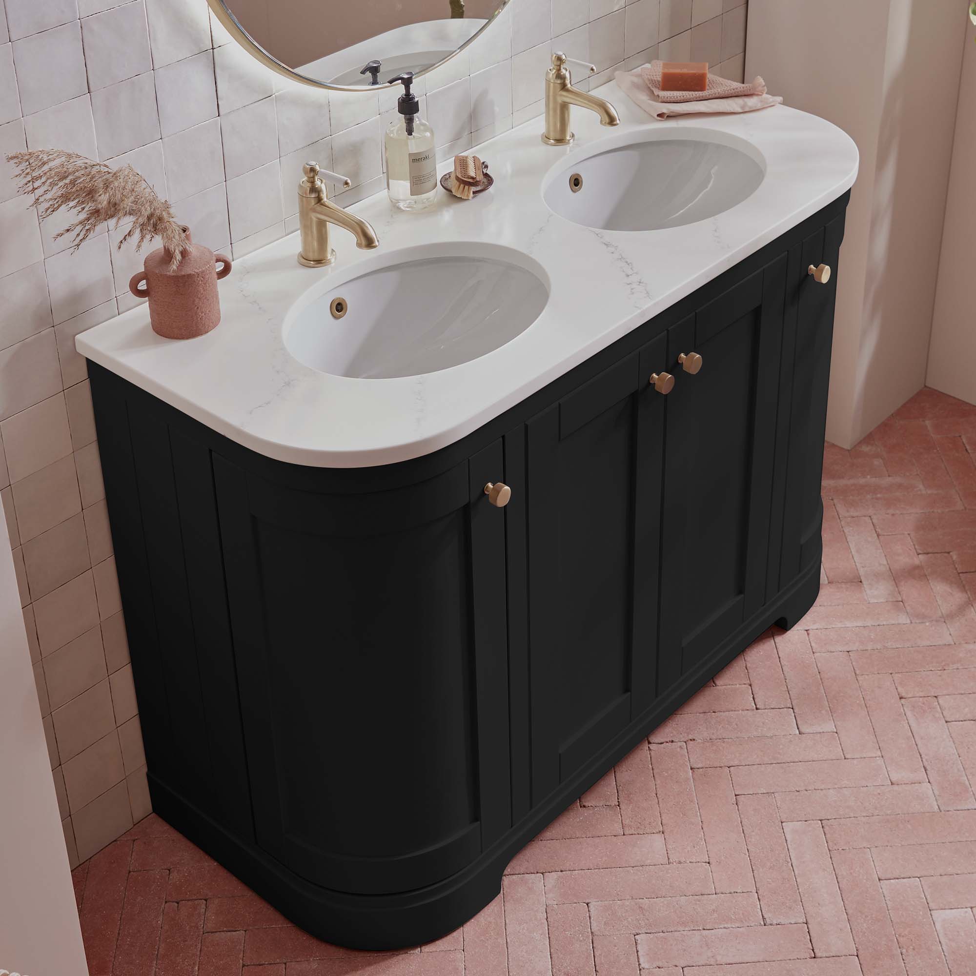 tavistock lansdown 200mm curved vanity unit matt black