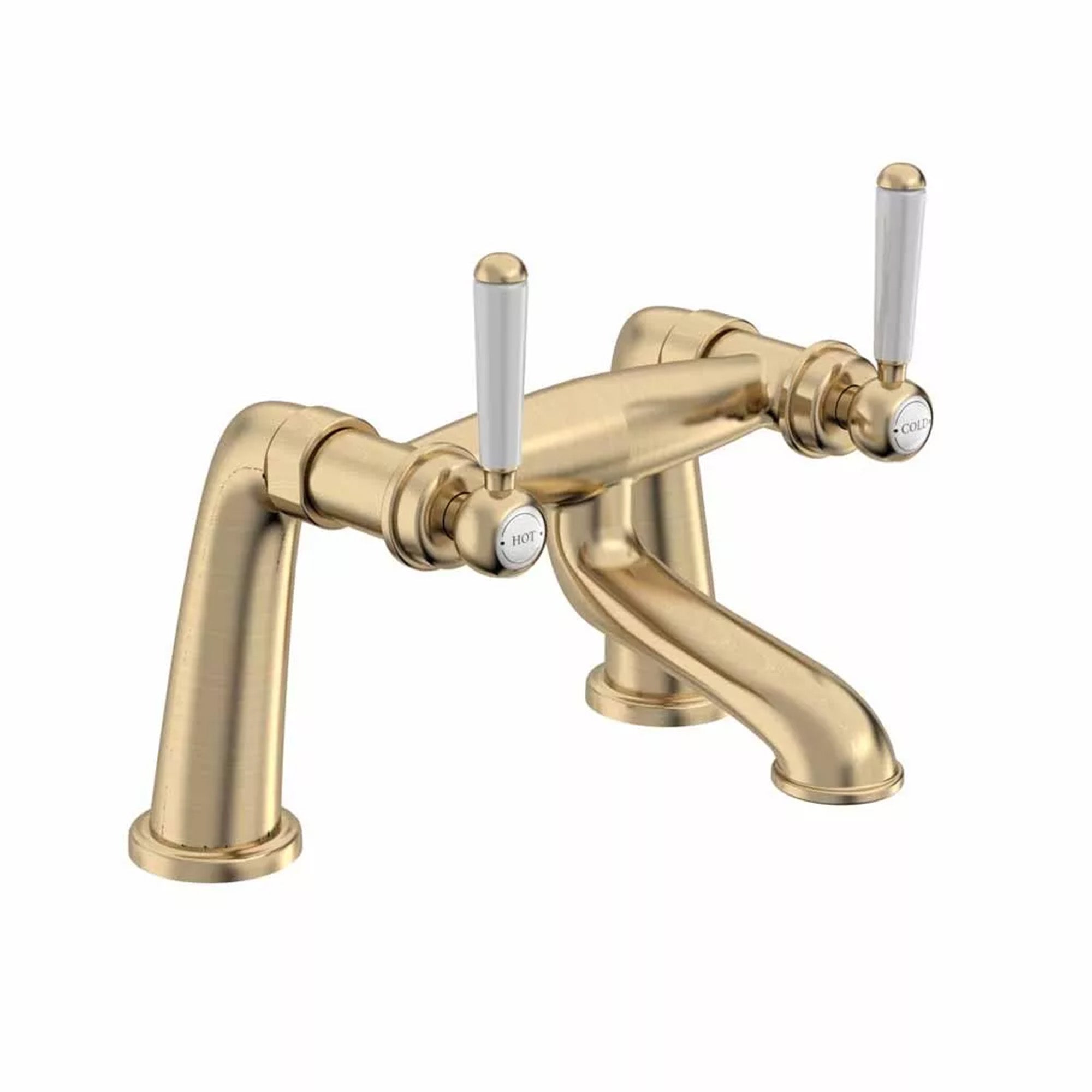 tavistock lansdown deck mounted bath filler brushed brass