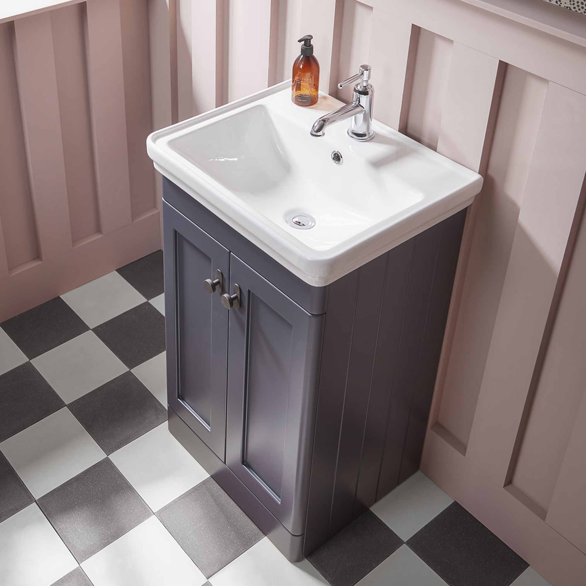 tavistock marston 500 floorstanding vanity unit matt dark grey