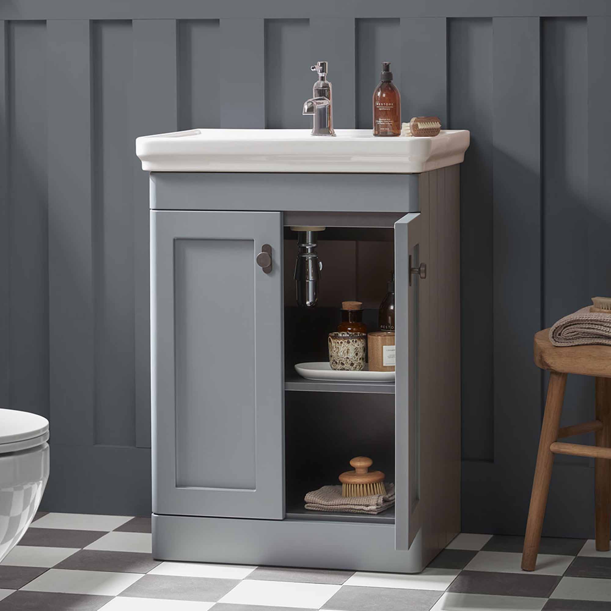 tavistock marston 600 floorstanding vanity unit matt spruce