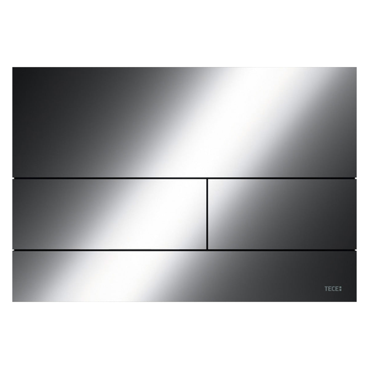 tece square dual flush plate polished black chrome