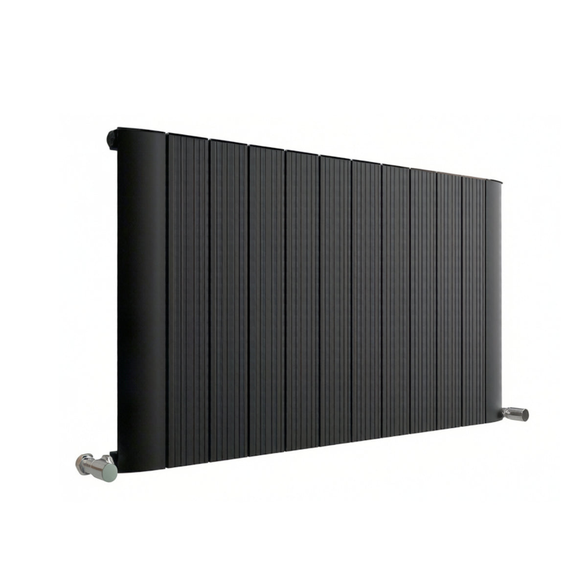 Tonbridge 600x1135mm Aluminium Flat Panel Radiator Black