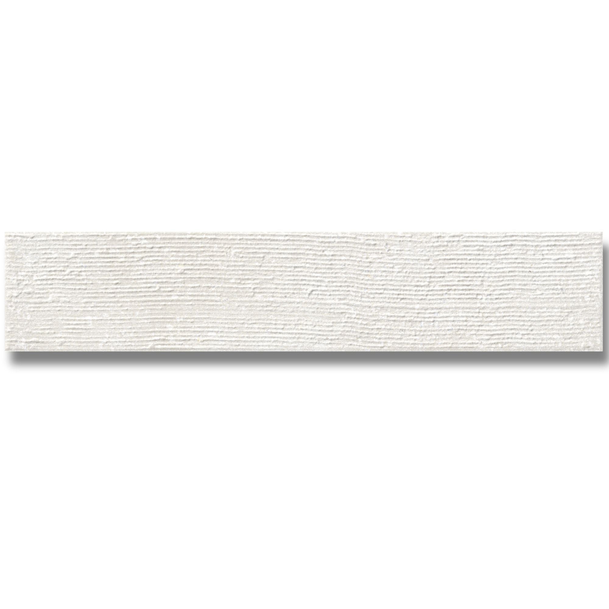 Trace White Brushed Decor Porcelain Tile 6x30cm Matt Deluxe Bathrooms