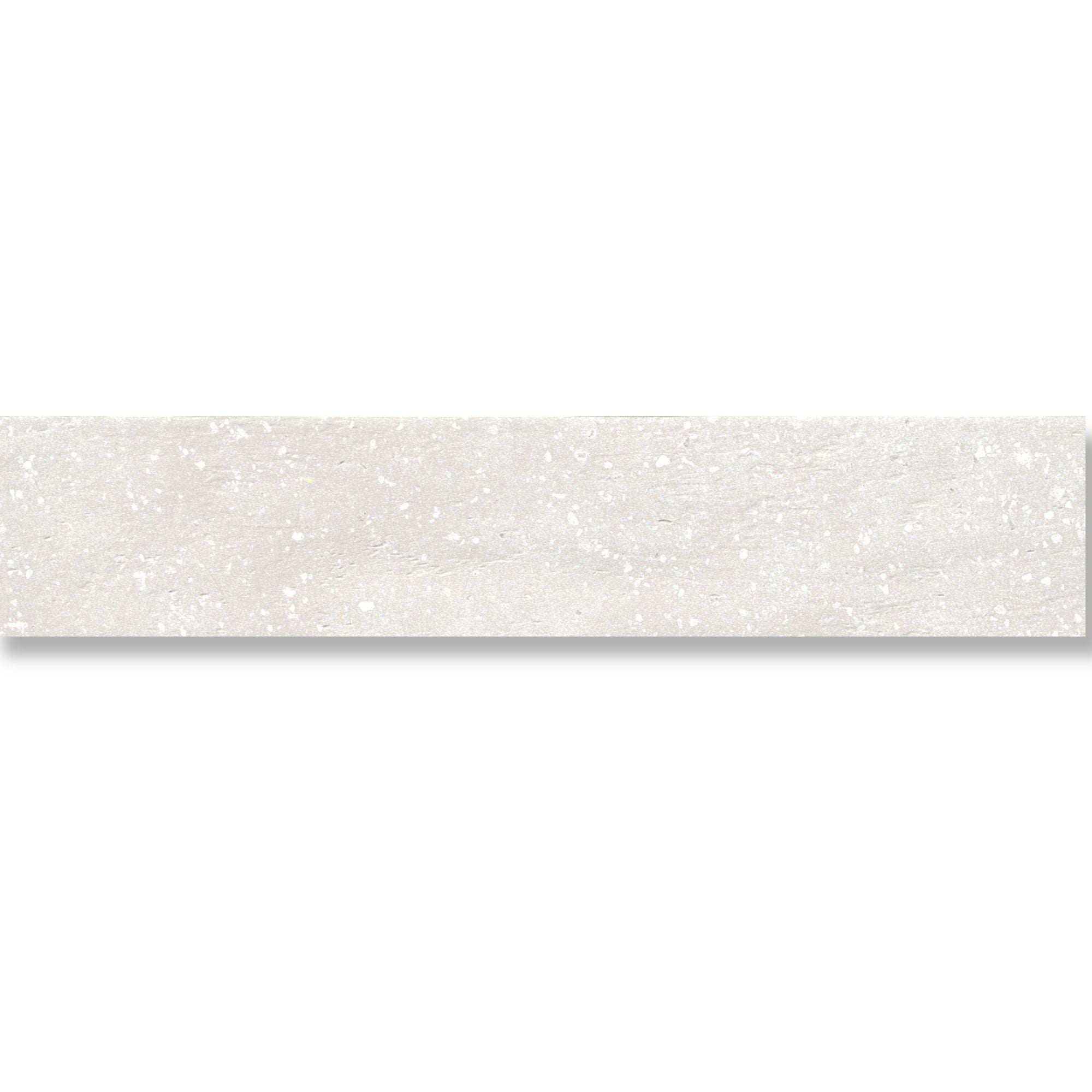 Trace White Plain Porcelain Tile 6x30cm Matt at Deluxe Bathrooms