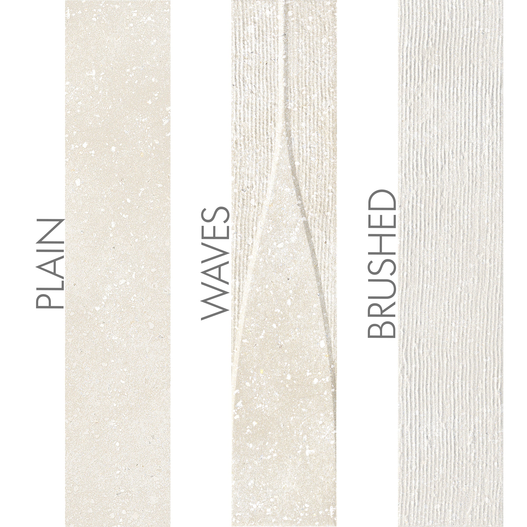 Trace White Tile Textures 6x30cm Matt at Deluxe Bathrooms