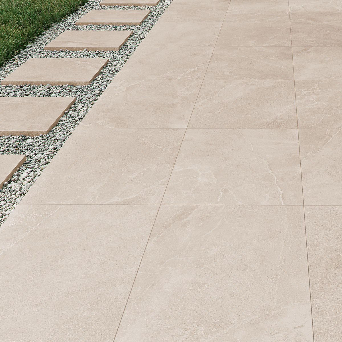 Valencia Sand 20mm Stone-Effect Outdoor Porcelain Tile 59x90cm
