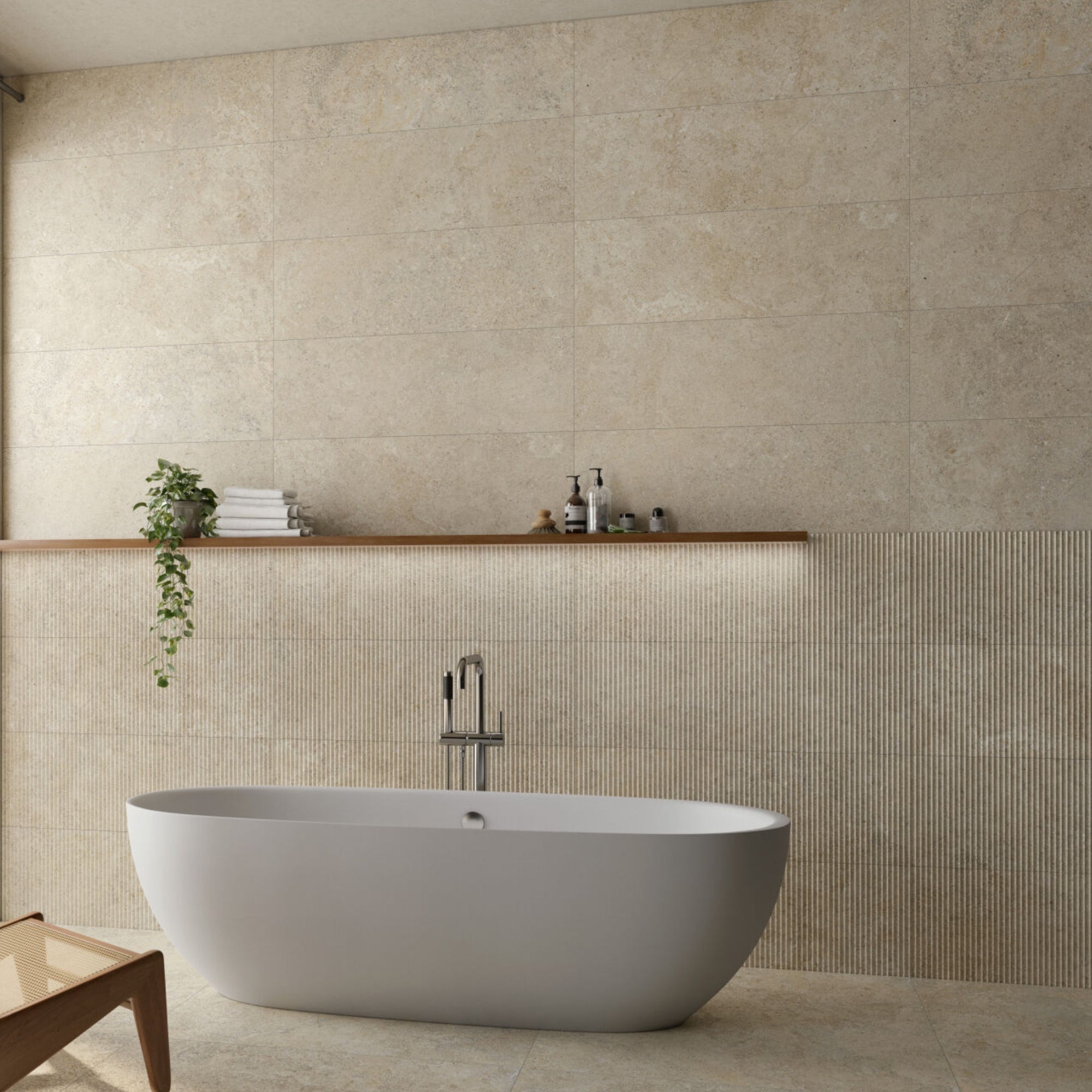 Versa Sand Stone Effect Decor Wall Tile 33x100cm Matt