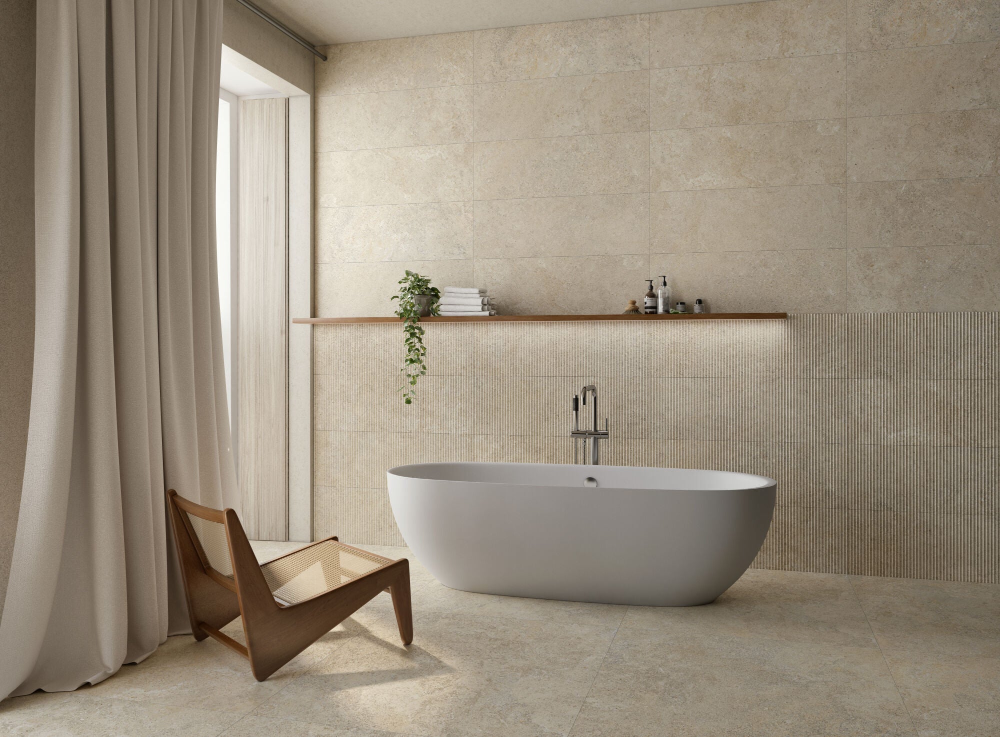 Versa Sand Stone Effect Wall Tile 33x100cm Matt