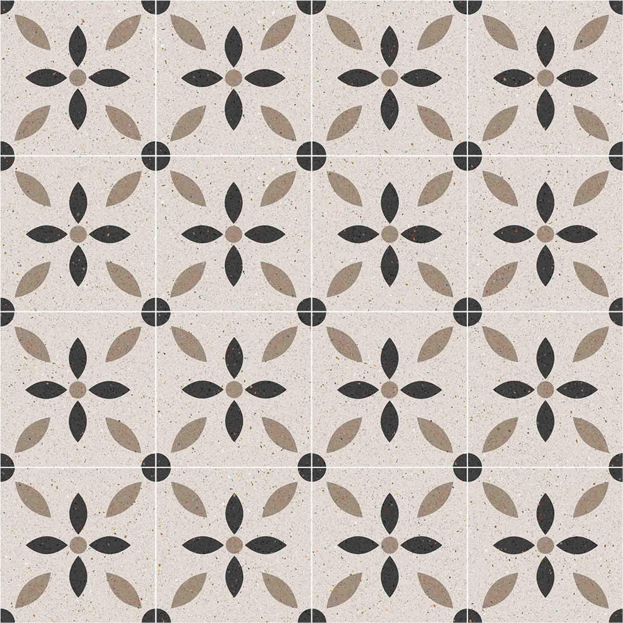 vives zetta pattern porcelain tile matt 20x20cm