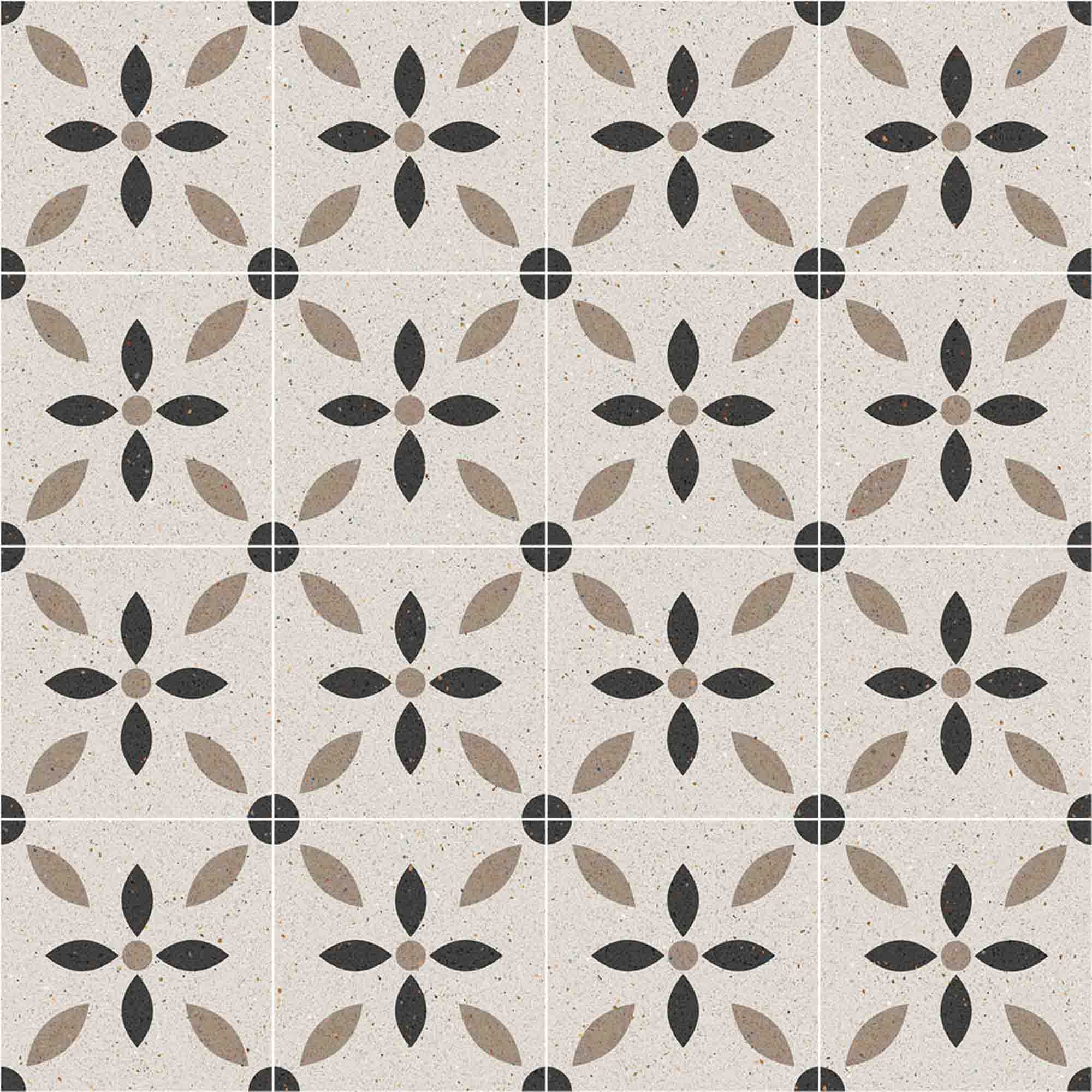 vives zetta pattern porcelain tile matt 20x20cm