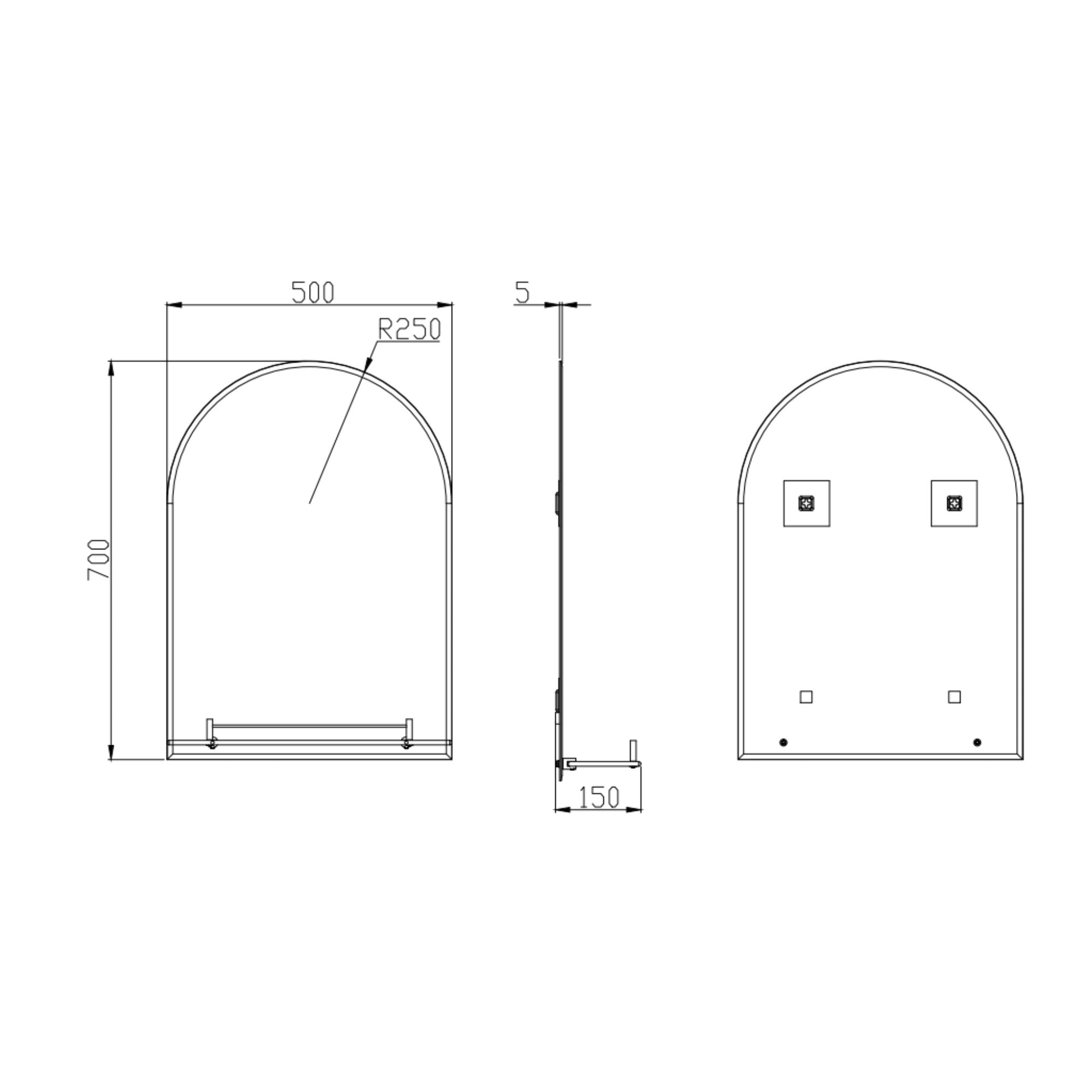 Windsor Arch Bathroom Mirror With Shelf