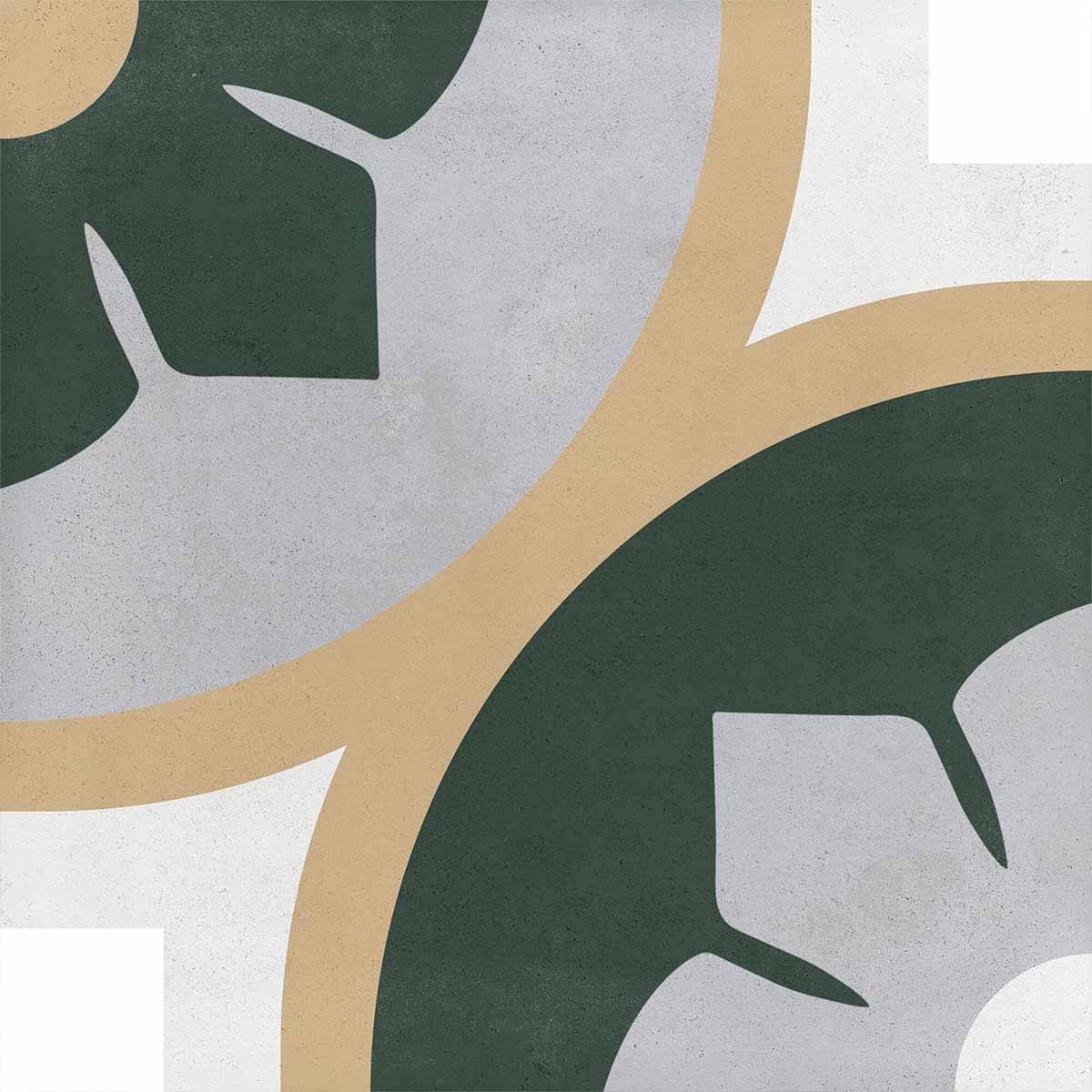 Aruba Bloom Green Pattern Porcelain Tile 22.3 x 22.3cm Matt