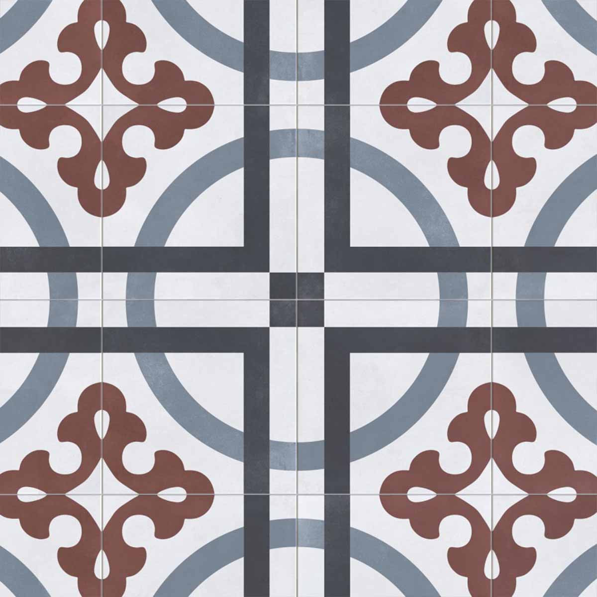 Aruba Iris Pattern Porcelain Tile 22.3 x 22.3cm Matt