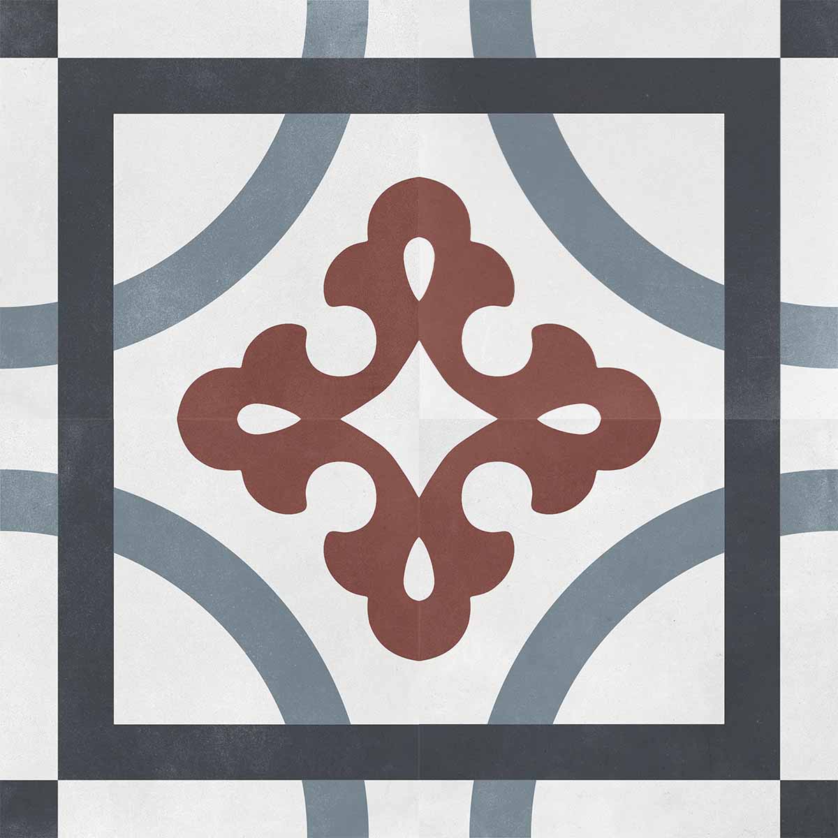 Aruba Iris Pattern Porcelain Tile 22.3 x 22.3cm Matt 4 tiles