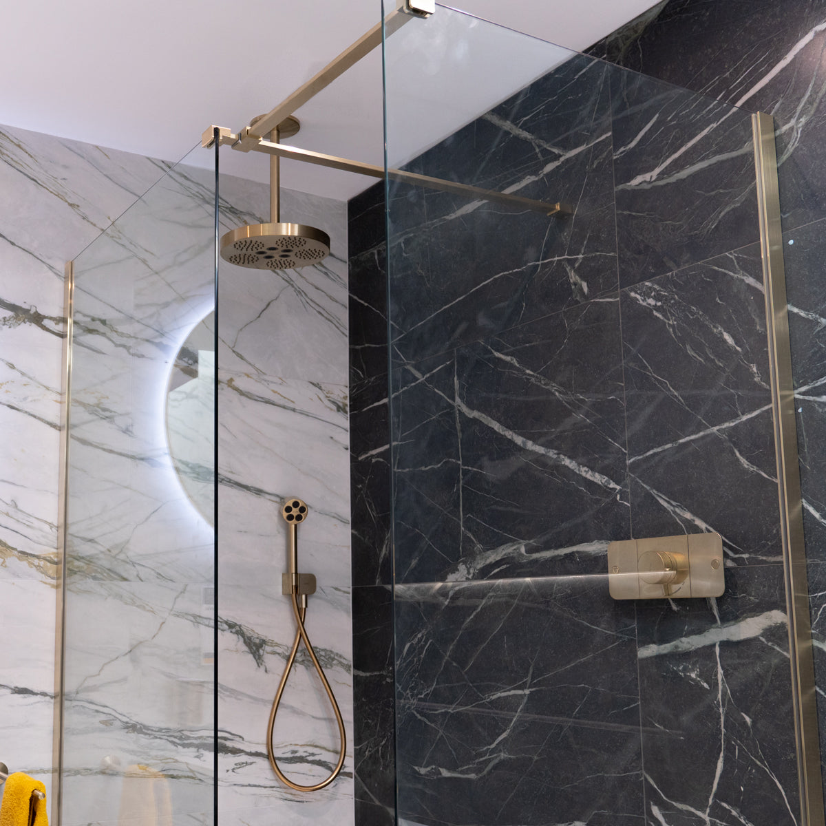 Axor One 2 Outlet Thermostatic Valve with Overhead and Shower Handset