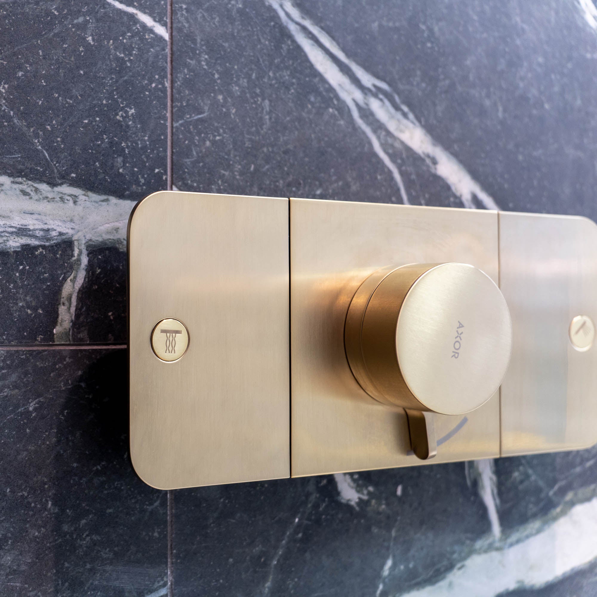 Axor One 2 Outlet Thermostatic shower Valve mixer brushed bronze