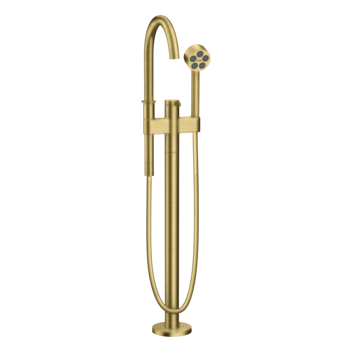 Axor One Floorstanding Bath Shower Mixer With Handset Brushed Brass