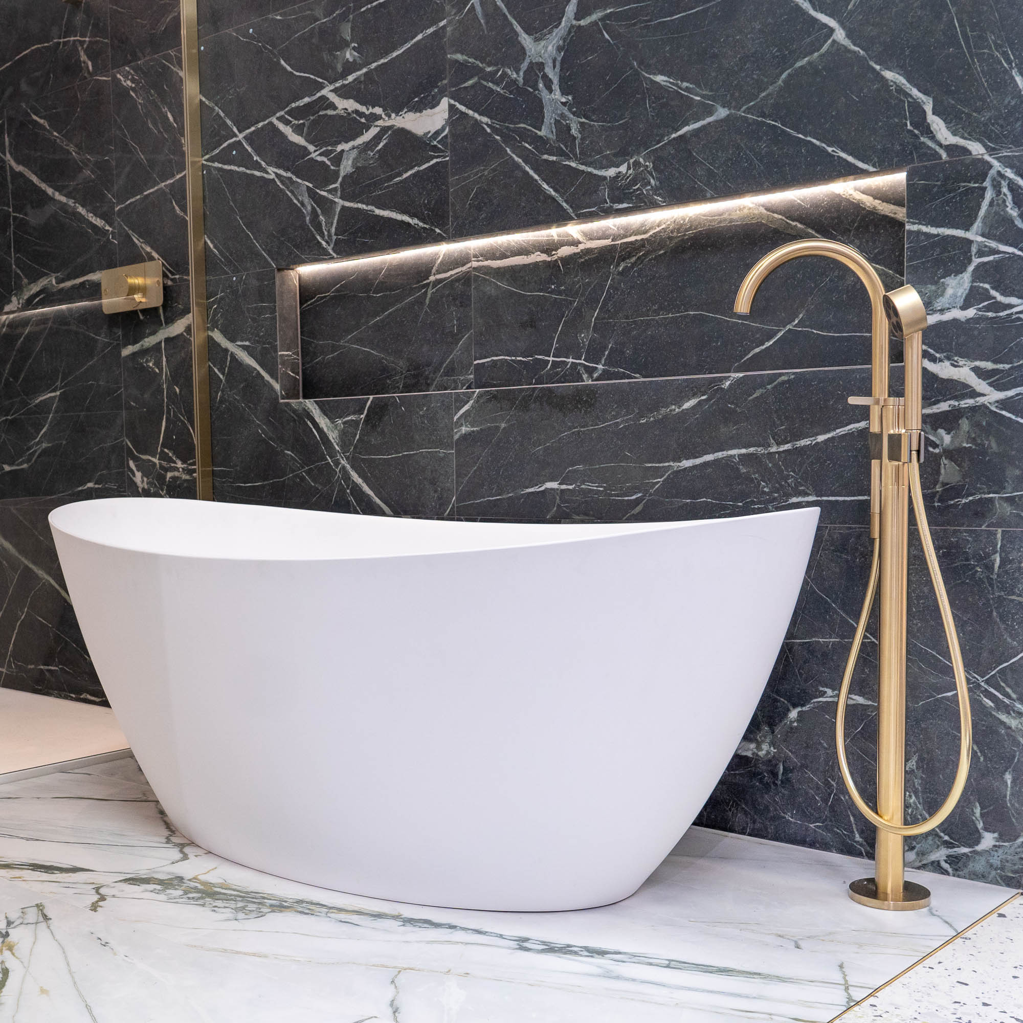 Axor One Floorstanding Bath Shower Mixer With Handset