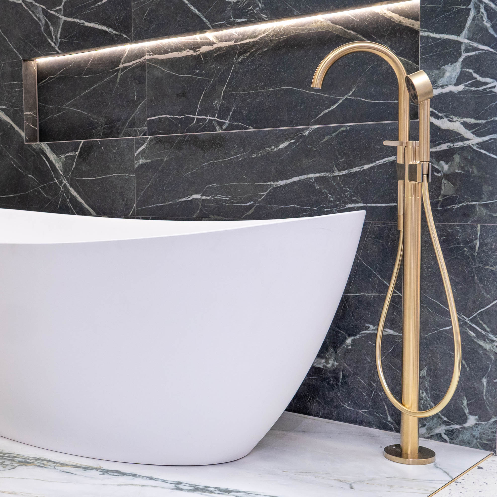 Axor One Floorstanding Bath Shower Mixer With Handset