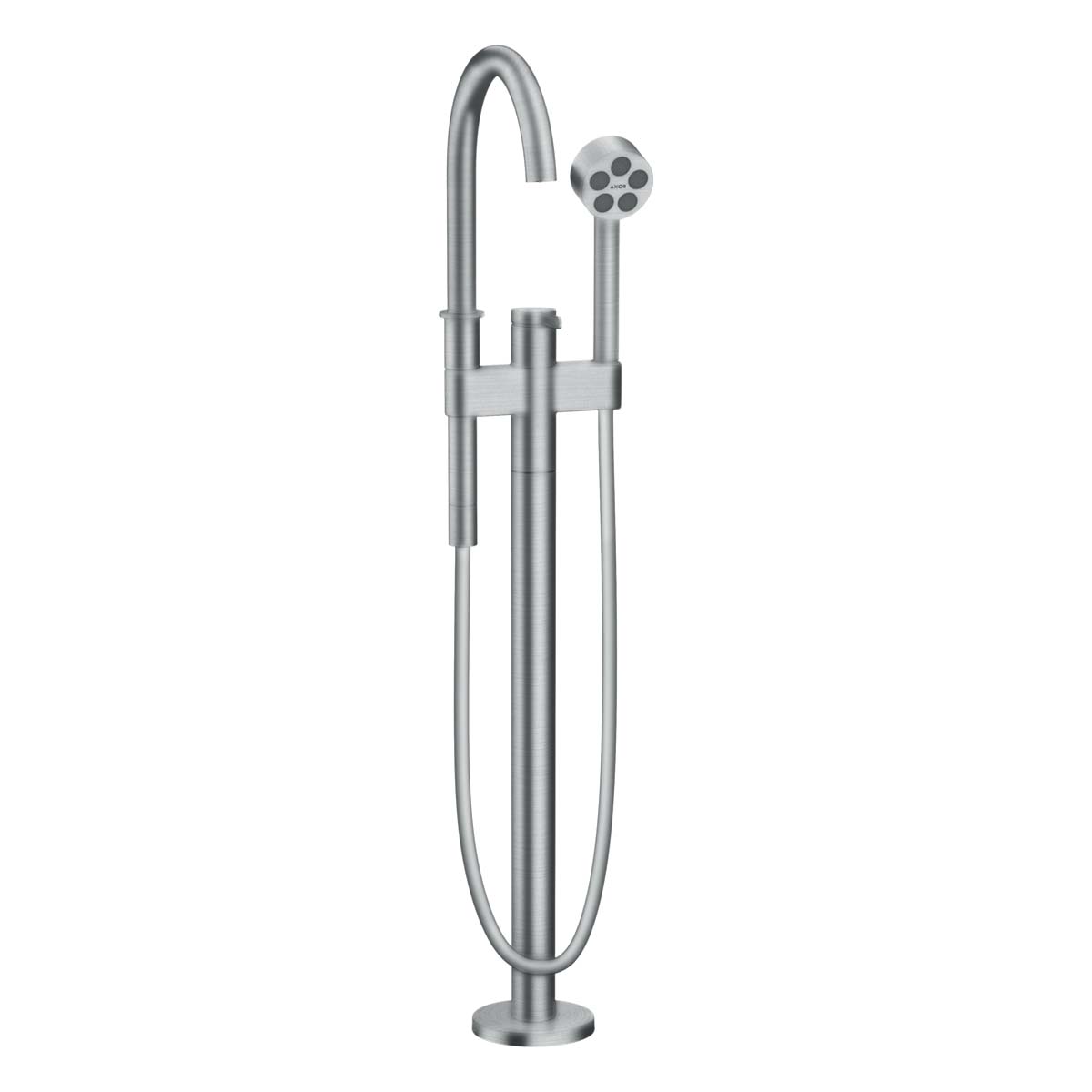 Axor One Floorstanding Bath Shower Mixer With Handset Brushed Chrome