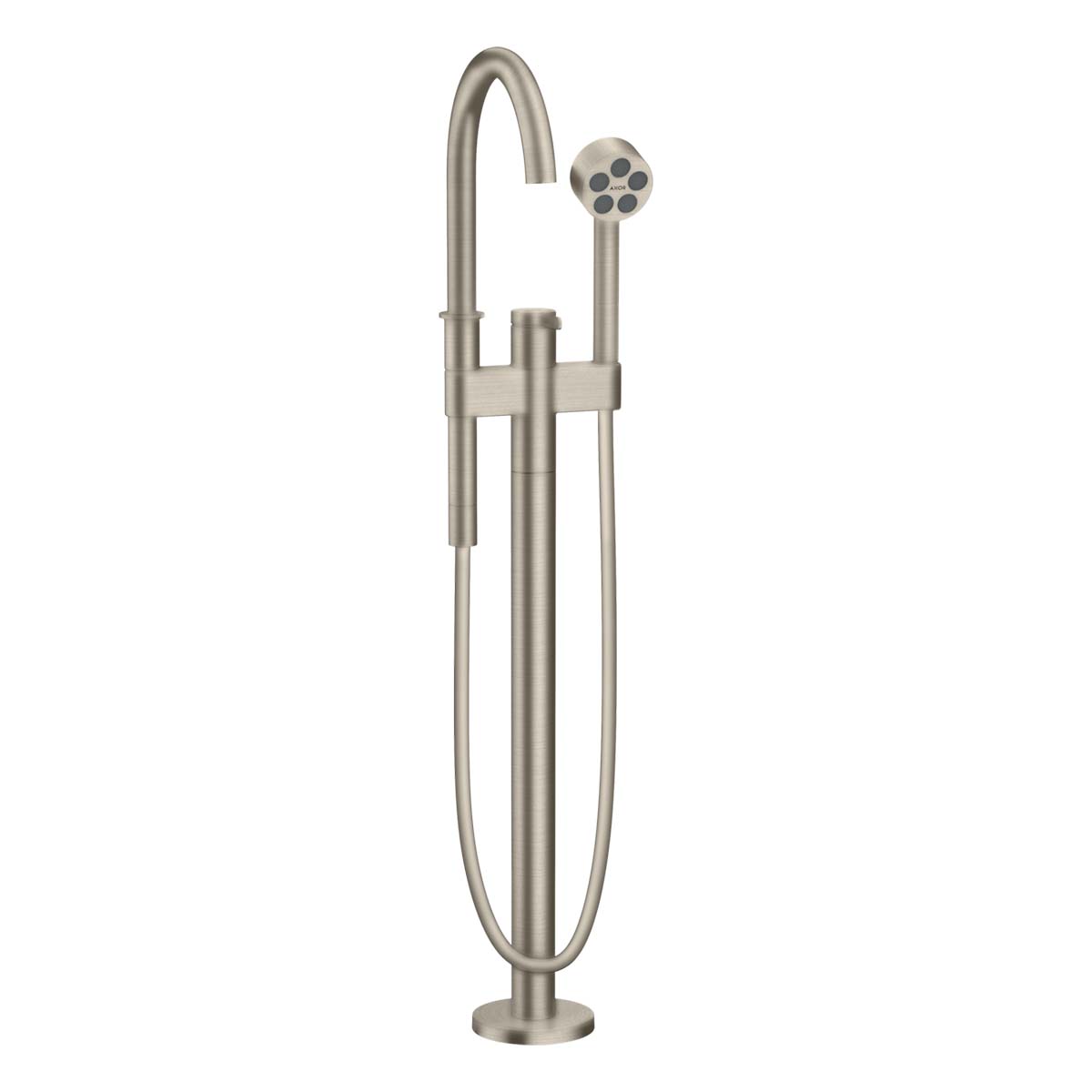 Axor One Floorstanding Bath Shower Mixer With Handset Brushed Nickel
