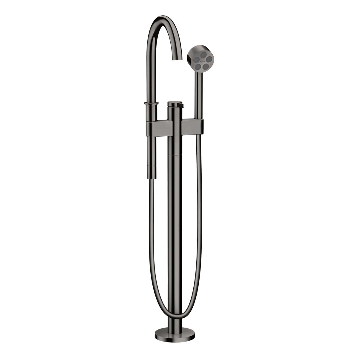 Axor One Floorstanding Bath Shower Mixer With Handset Polished Black Chrome