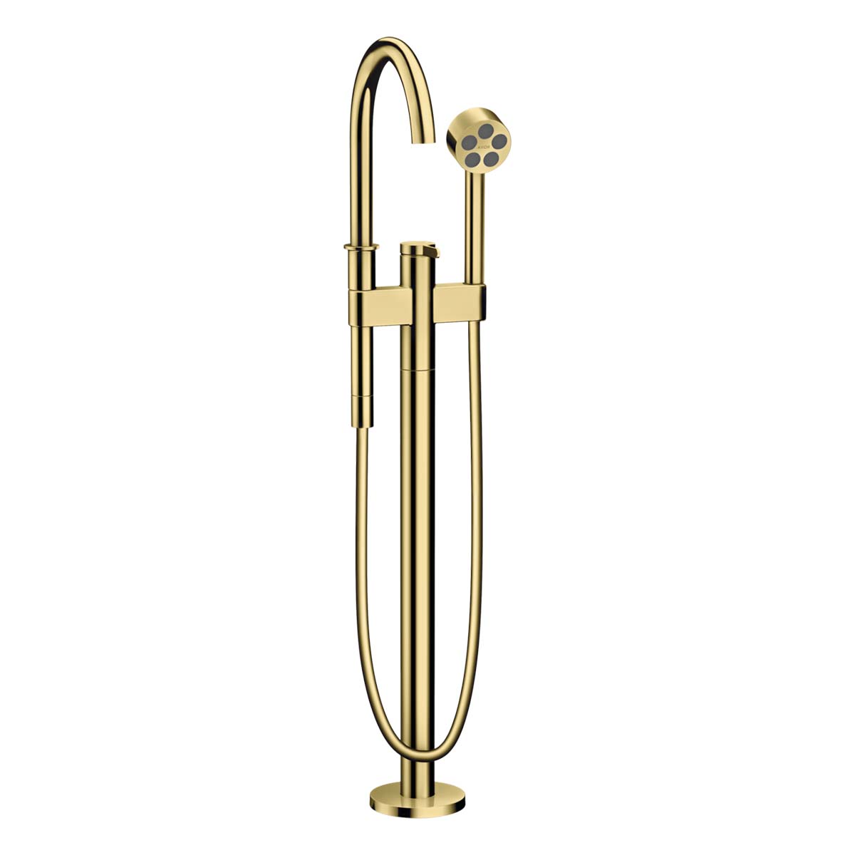 Axor One Floorstanding Bath Shower Mixer With Handset Polished Brass