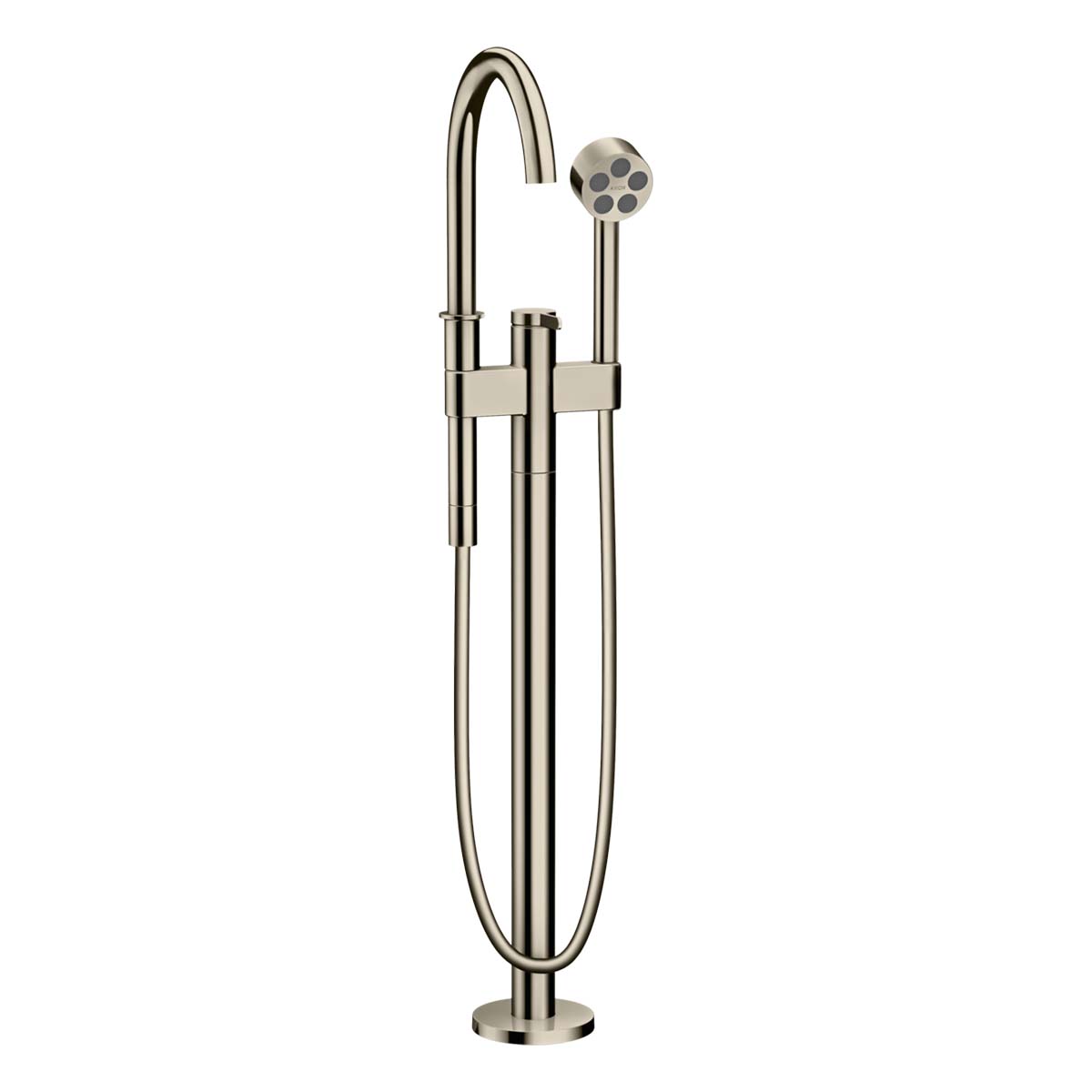 Axor One Floorstanding Bath Shower Mixer With Handset Polished Nickel