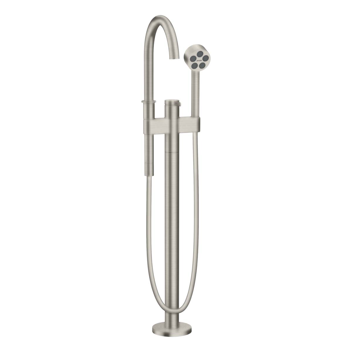 Axor One Floorstanding Bath Shower Mixer With Handset Stainless Steel Optic