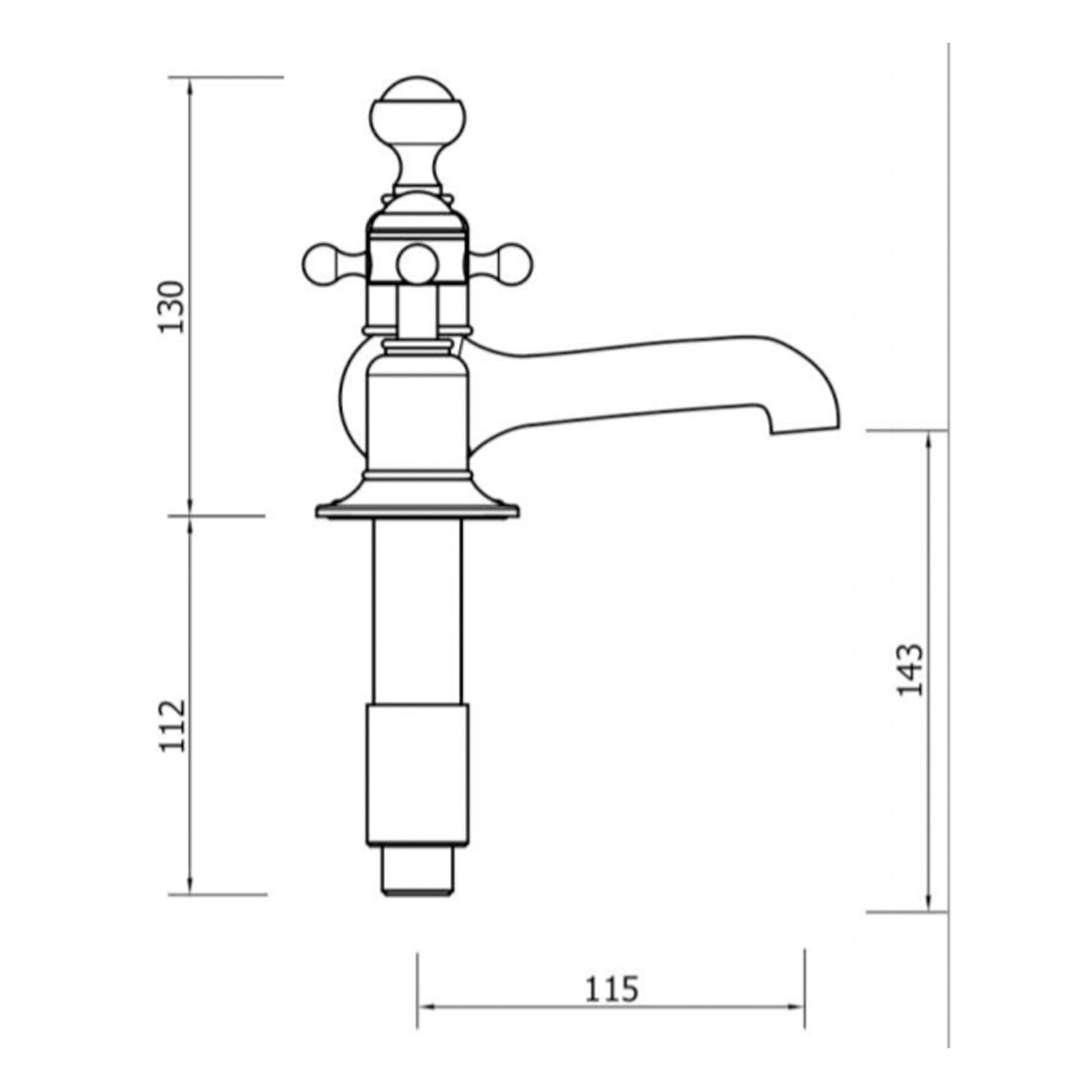 Crosswater Belgravia Crosshead 3 Tap Hole Basin Mixer Set With Pop Up Waste