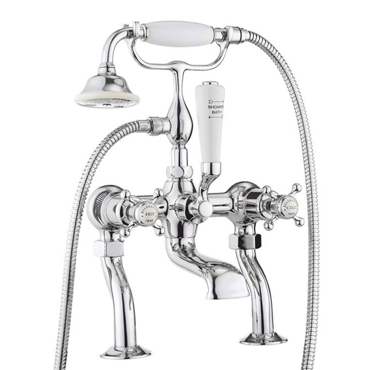Crosswater Belgravia Crosshead Bath Shower Mixer With Handheld Kit