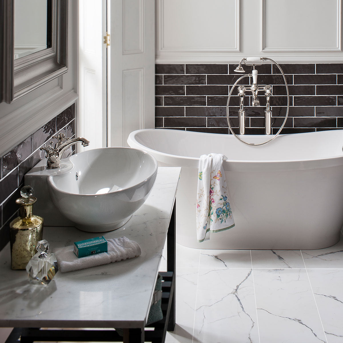 Crosswater Belgravia Crosshead Bath Shower Mixer With Handheld Kit