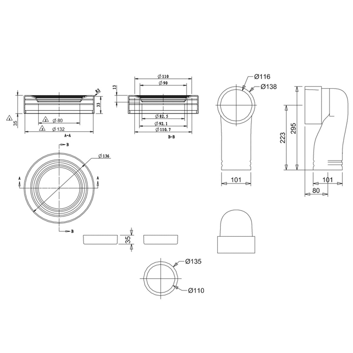 Burlington Ceramic Curved Pan Connector Dimensions Deluxe Bathrooms Ireland