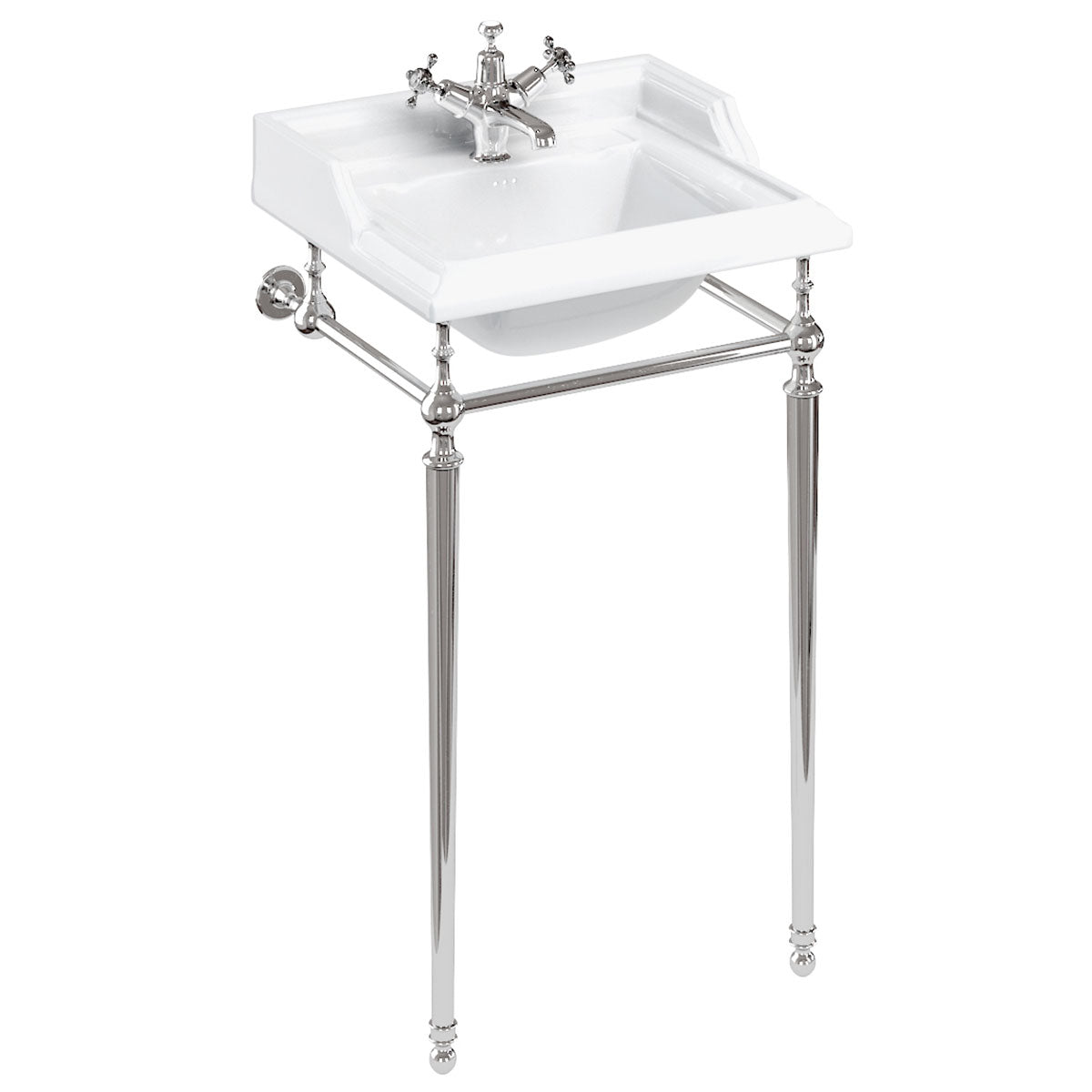 Burlington Classic 510 Square Basin With Washstand Chrome Deluxe Bathrooms Ireland