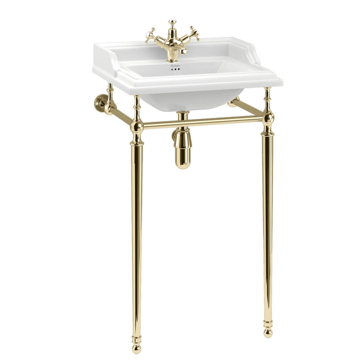 Burlington Classic 510 Square Basin With Washstand Gold Deluxe Bathrooms Ireland