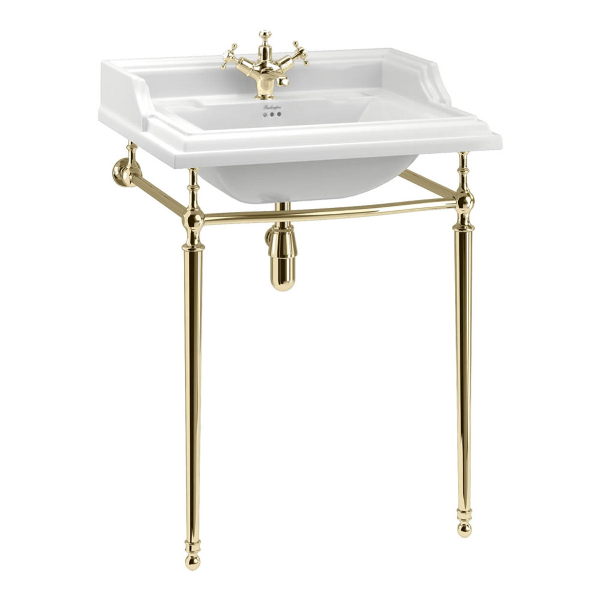 Burlington Classic 650 Rectangular Basin With Washstand Gold Deluxe Bathrooms Ireland