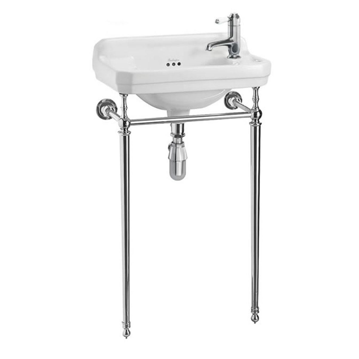 Burlington Edwardian Washstand 510 Rectangular Basin With Washstand Chrome 1 Tap Right Deluxe Bathrooms Ireland