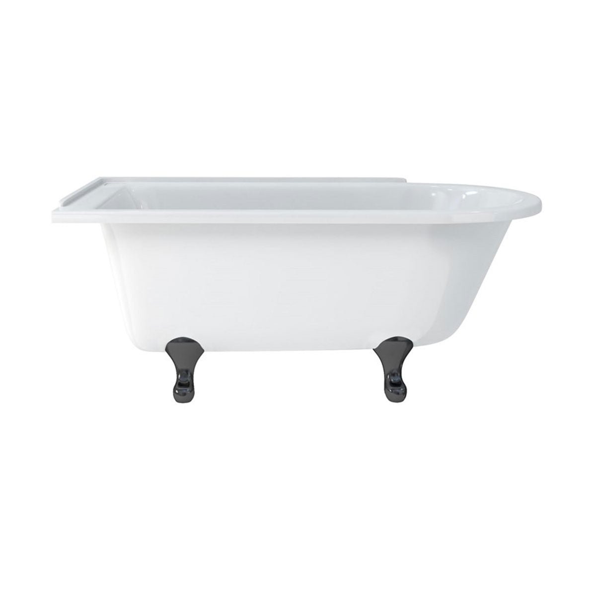 Burlington Hampton Left 1500mm Classical-Feet Black Deluxe Bathrooms Ireland