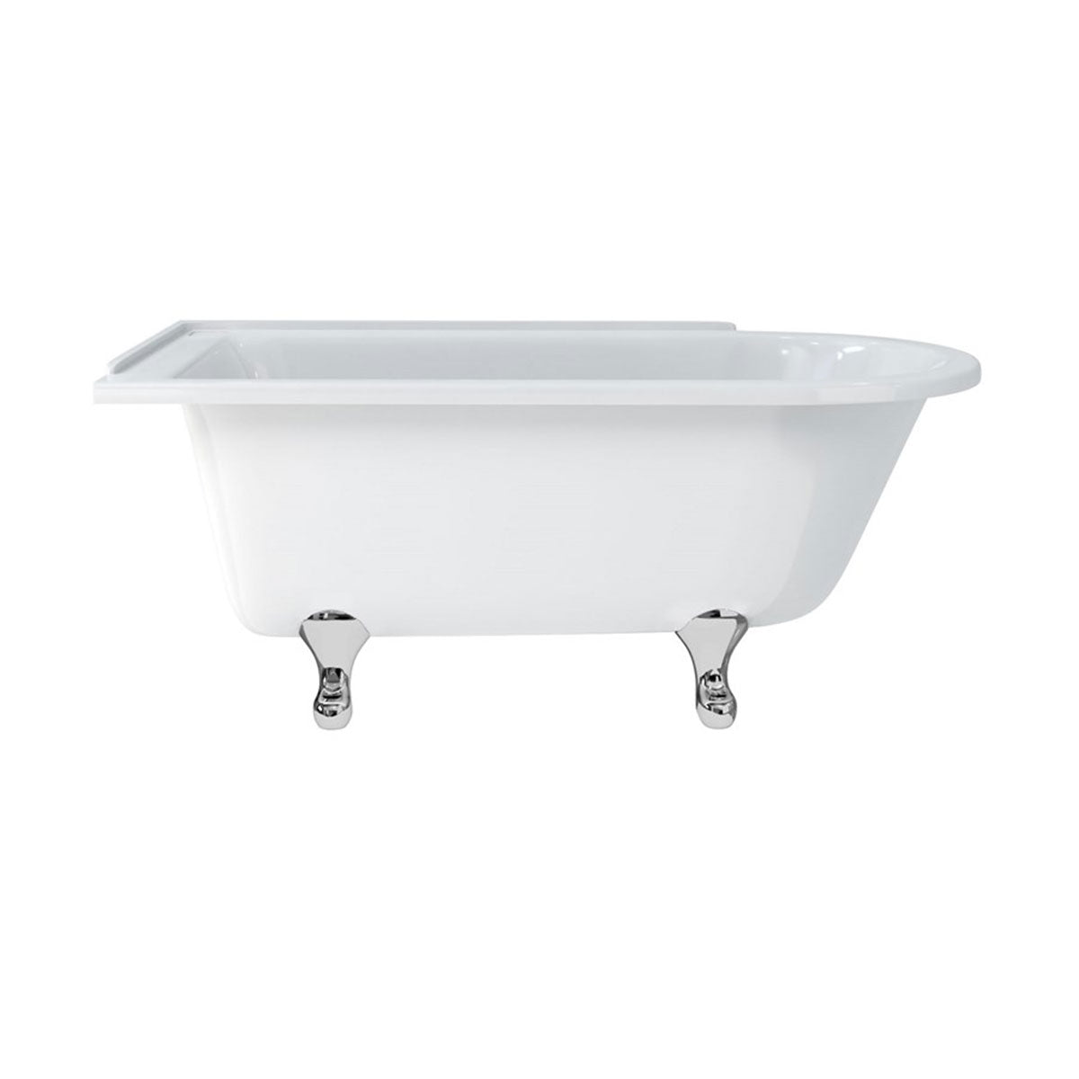 Burlington Hampton Left 1500mm Classical Feet Chrome Deluxe Bathrooms Ireland