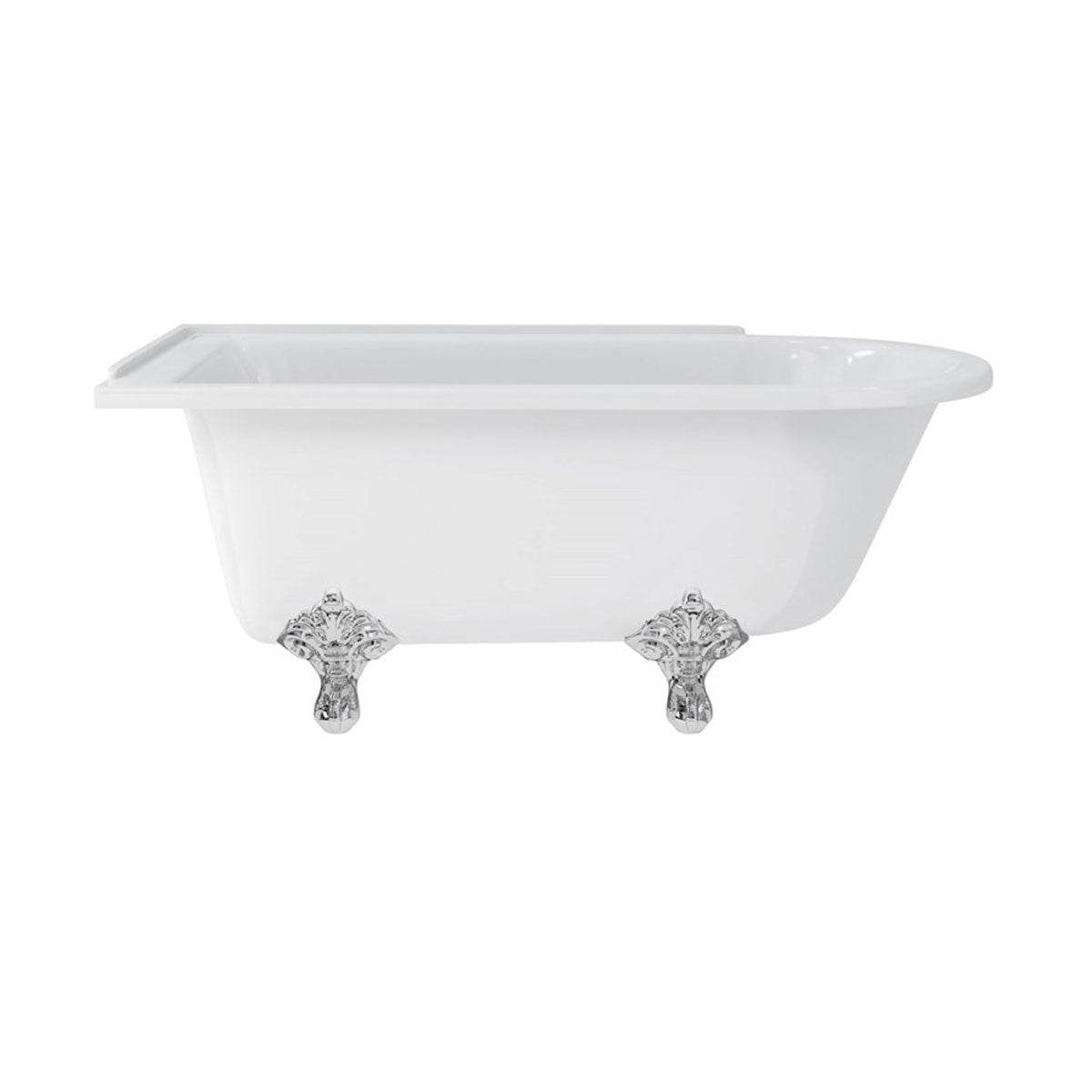 Burlington Hampton Left 1500mm Traditional Feet Chrome Deluxe Bathrooms Ireland