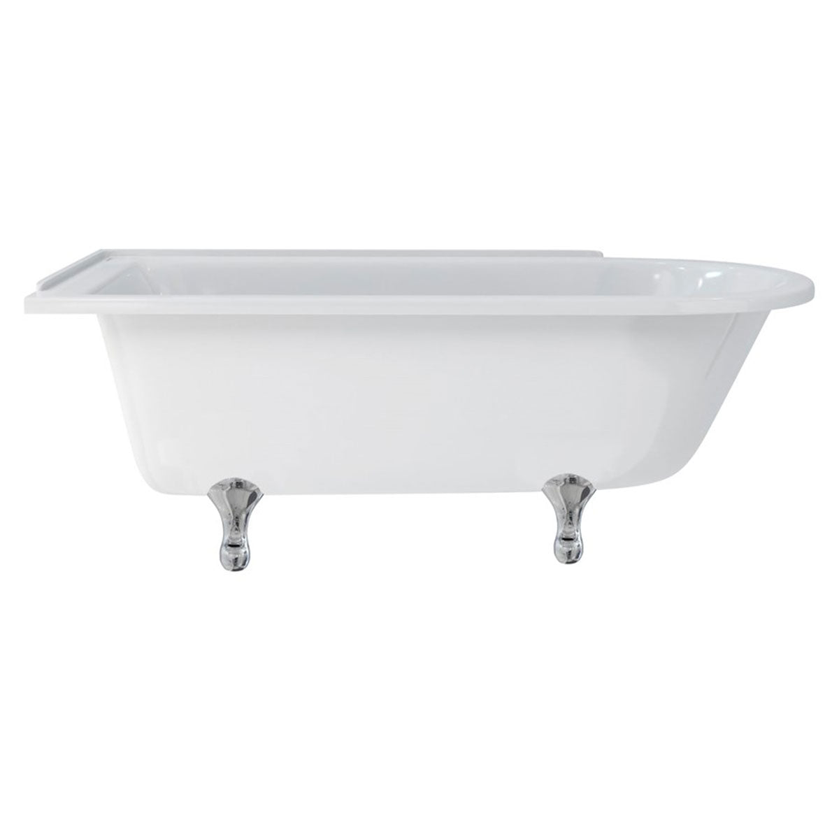 Burlington Hampton Left 1700mm Classical Feet Chrome Deluxe Bathrooms Ireland