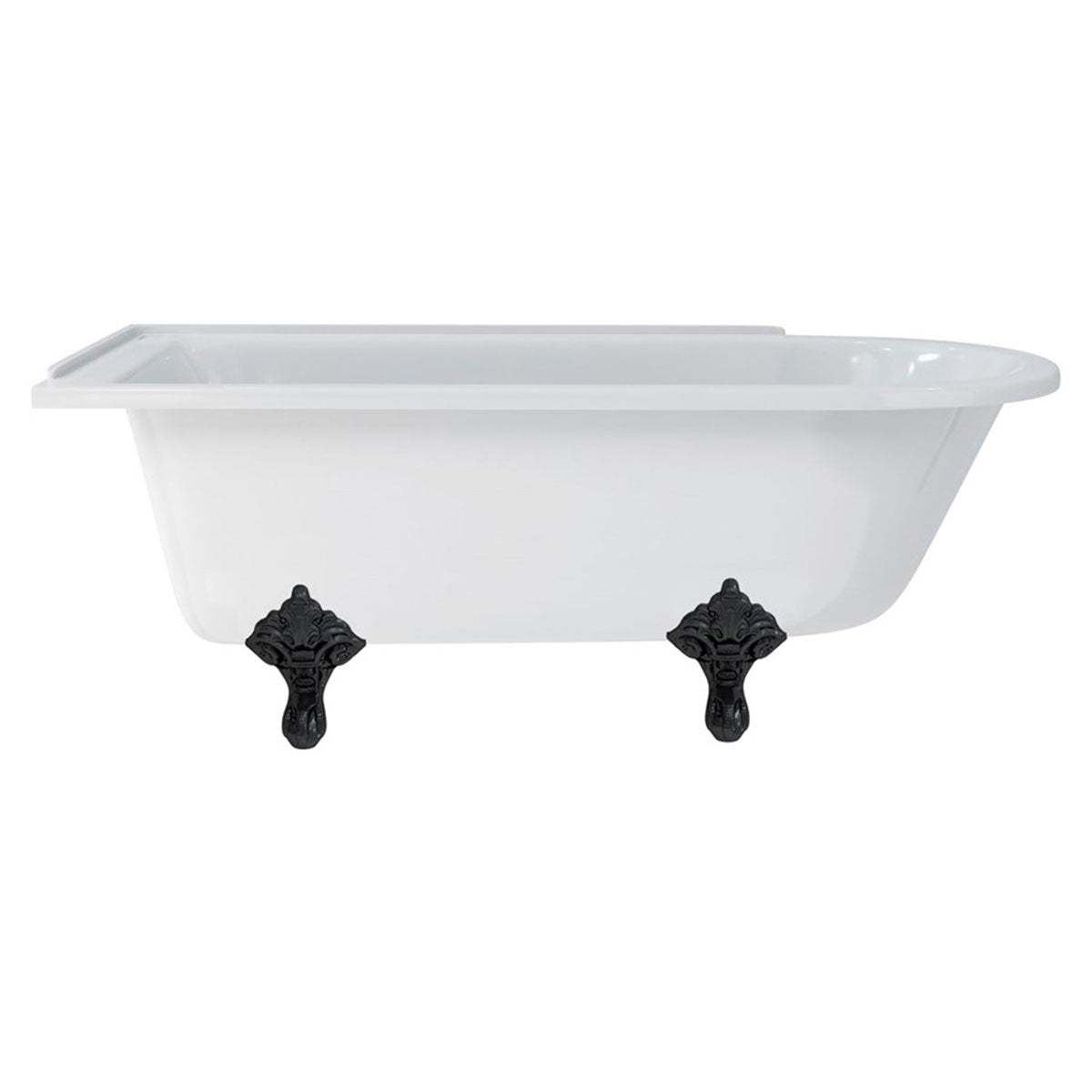 Burlington Hampton Left 1700mm Traditional Feet Black Deluxe Bathrooms Ireland