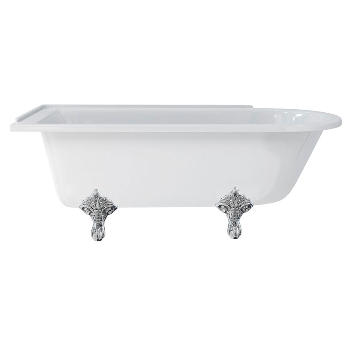 Burlington Hampton Left 1700mm Traditional Feet Chrome Deluxe Bathrooms Ireland