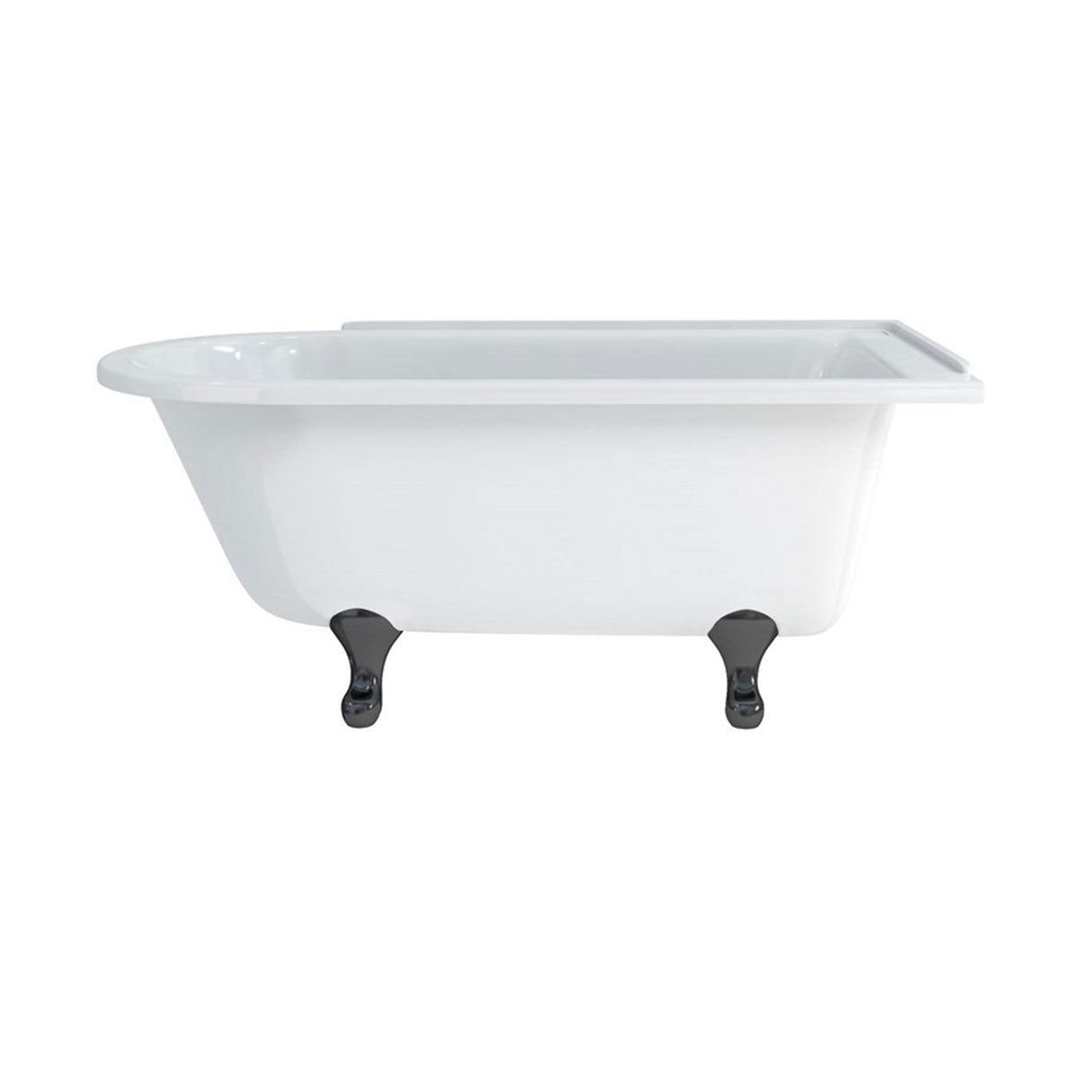 Burlington Hampton Right 1500mm Classical Feet Black Deluxe Bathrooms Ireland
