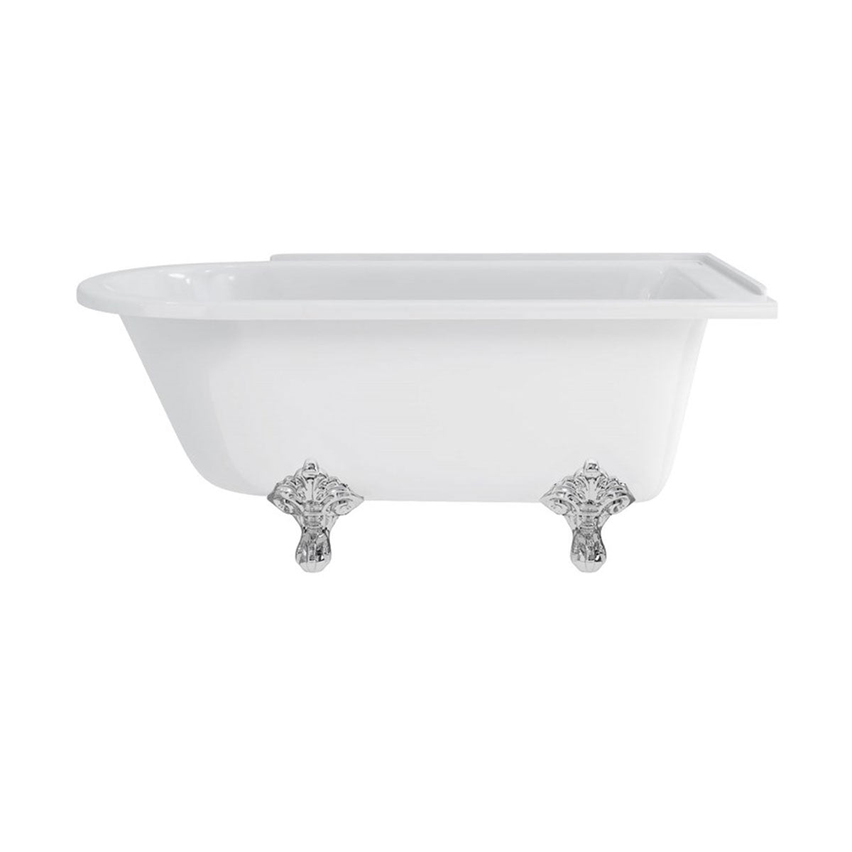 Burlington Hampton Right 1500mm Traditional Feet Chrome Deluxe Bathrooms Ireland