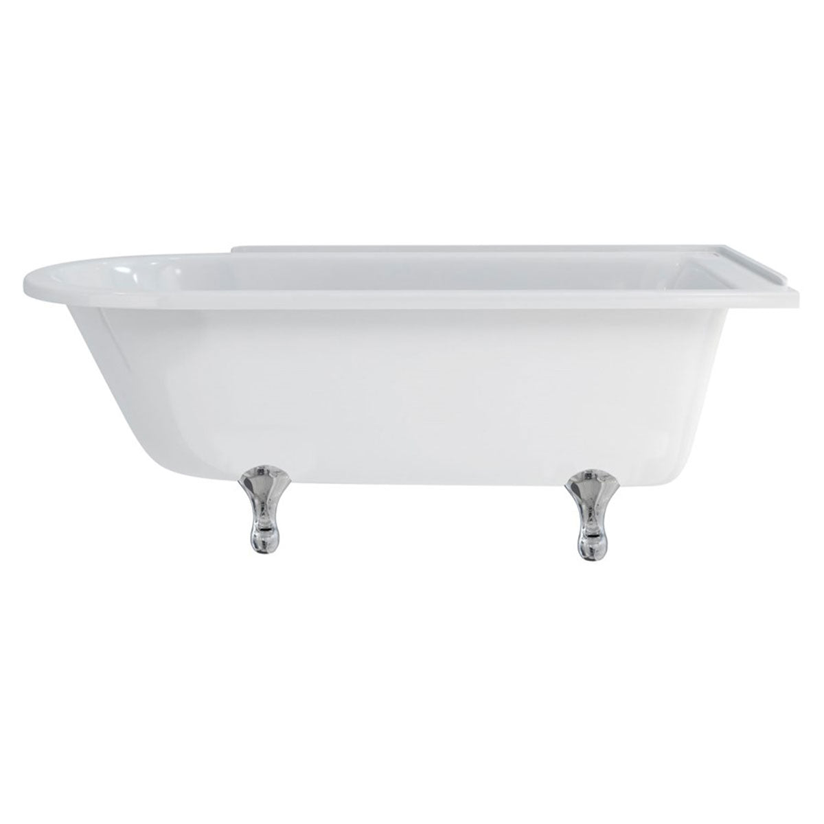 Burlington Hampton Right 1700mm Classical Feet Chrome Deluxe Bathrooms Ireland