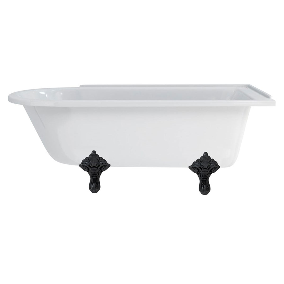 Burlington Hampton Right 1700mm Traditional Feet Black Deluxe Bathrooms Ireland