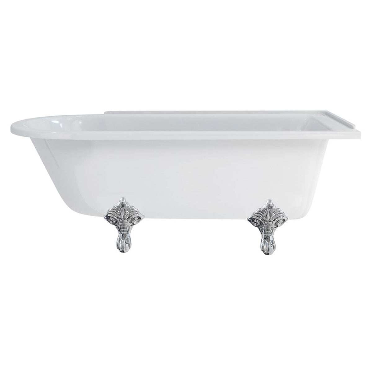 Burlington Hampton Right 1700mm Traditional Feet Chrome Deluxe Bathrooms Ireland