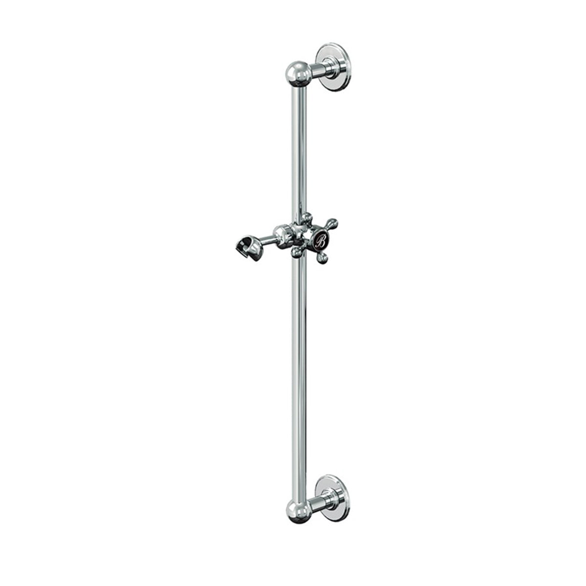 Burlington Slide Rail With Handset Holder Chrome with Black Accent Deluxe Bathrooms Ireland