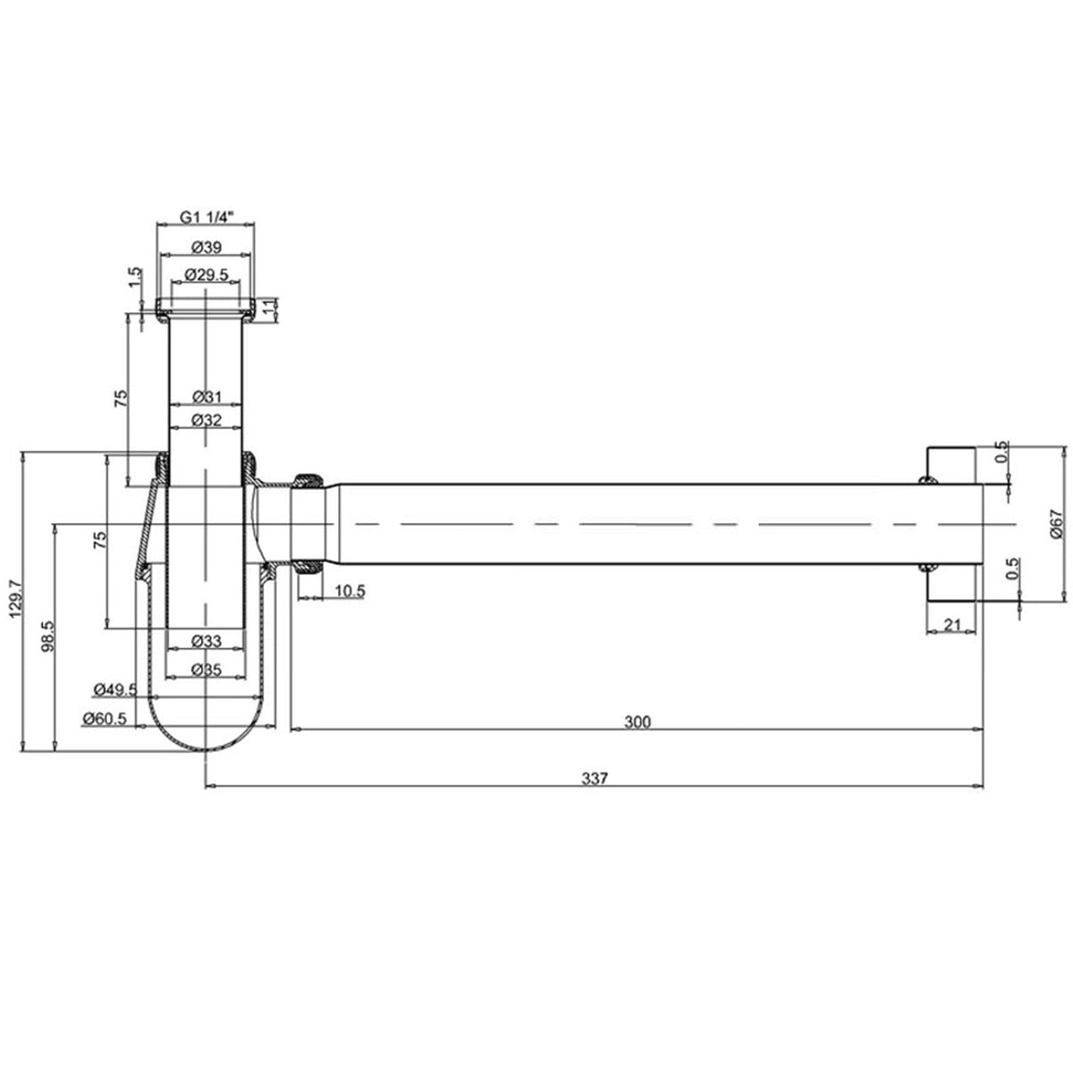 Burlington Traditional Basin Bottle Trap Diagram Deluxe Bathrooms Ireland